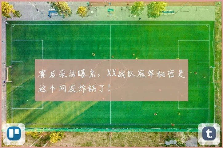 赛后采访曝光,XX战队冠军秘密是这个网友炸锅了!